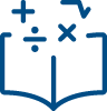 book and math symbols icon