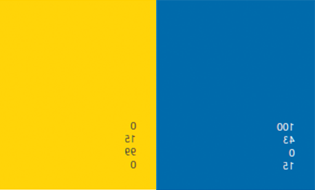 a color swatch showing the power of the herd light blue and light yellow colors